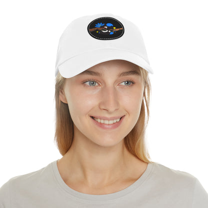 Reach Out + Touch Dad Hat with Leather Patch (Round)