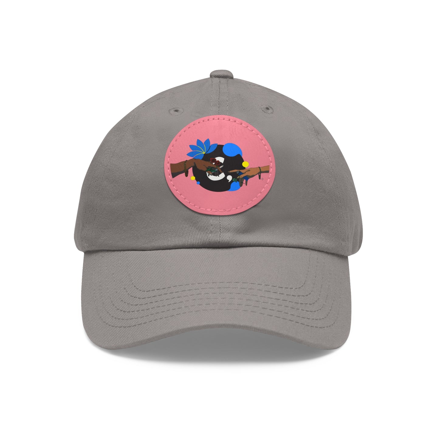 Reach Out + Touch Dad Hat with Leather Patch (Round)