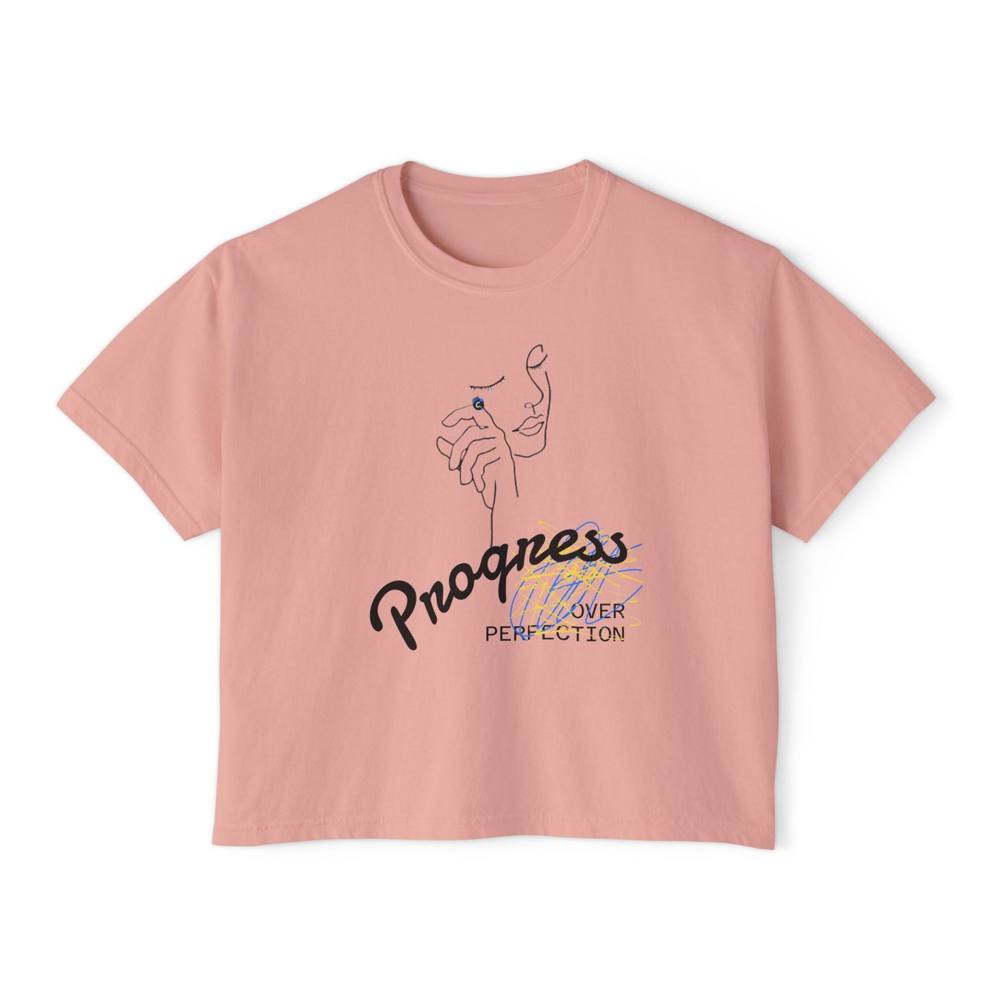 ‘Progress Over Perfection’ Women's Designer Boxy Tee