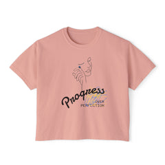 ‘Progress Over Perfection’ Women's Designer Boxy Tee