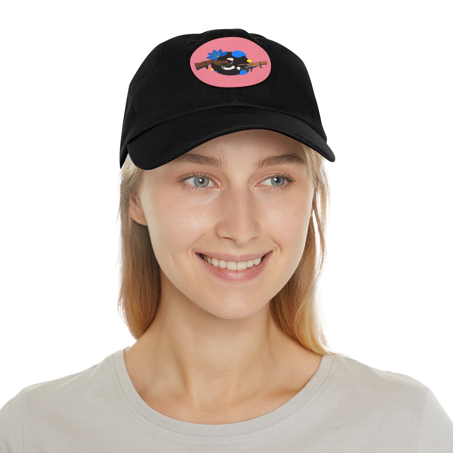 Reach Out + Touch Dad Hat with Leather Patch (Round)