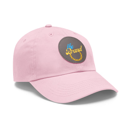 THEbrand+Chain Dad Hat with Leather Patch (Round)