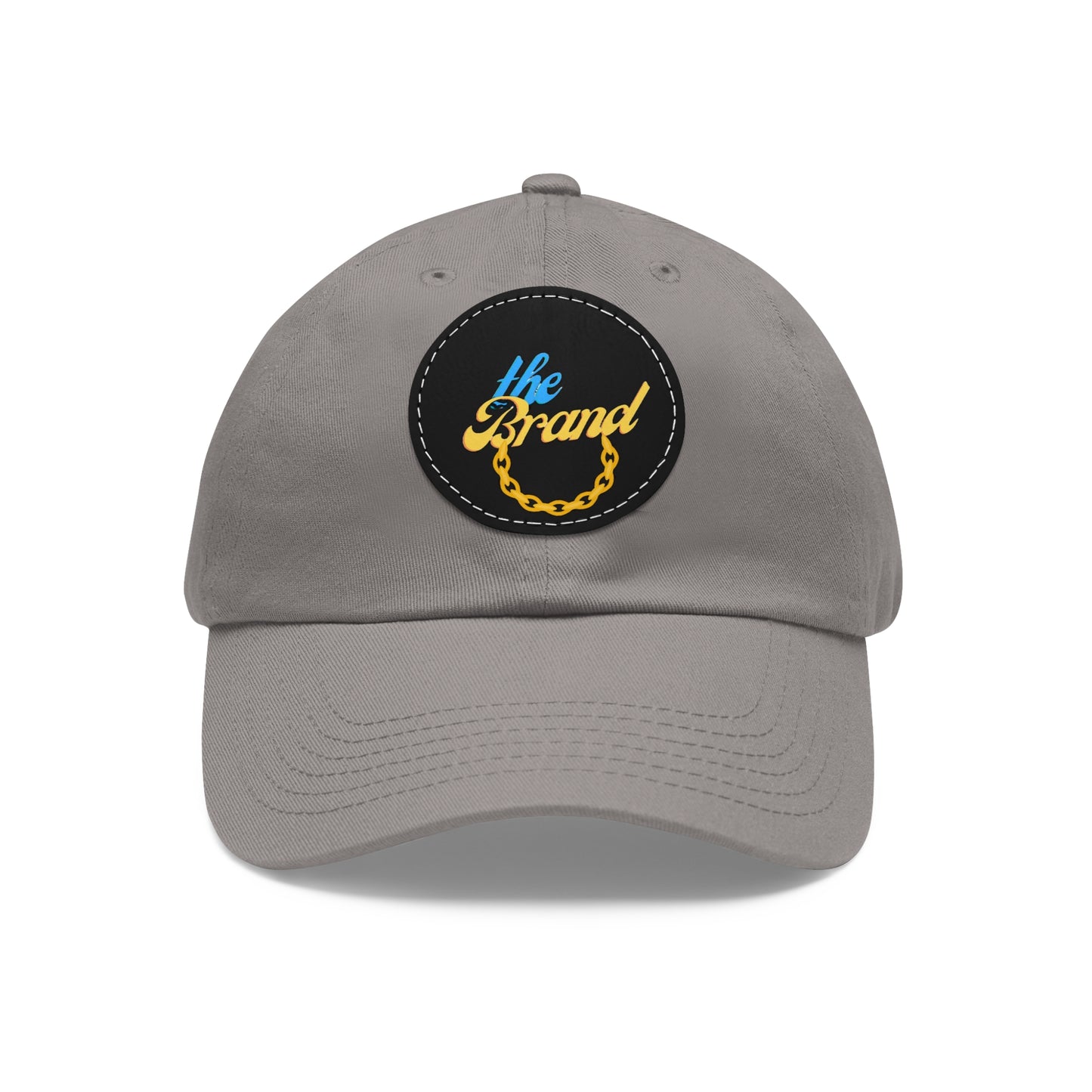 THEbrand+Chain Dad Hat with Leather Patch (Round)