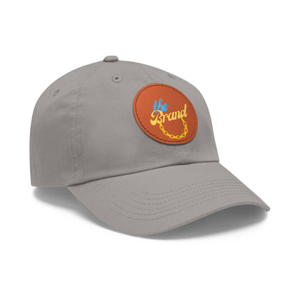 THEbrand+Chain Dad Hat with Leather Patch (Round)