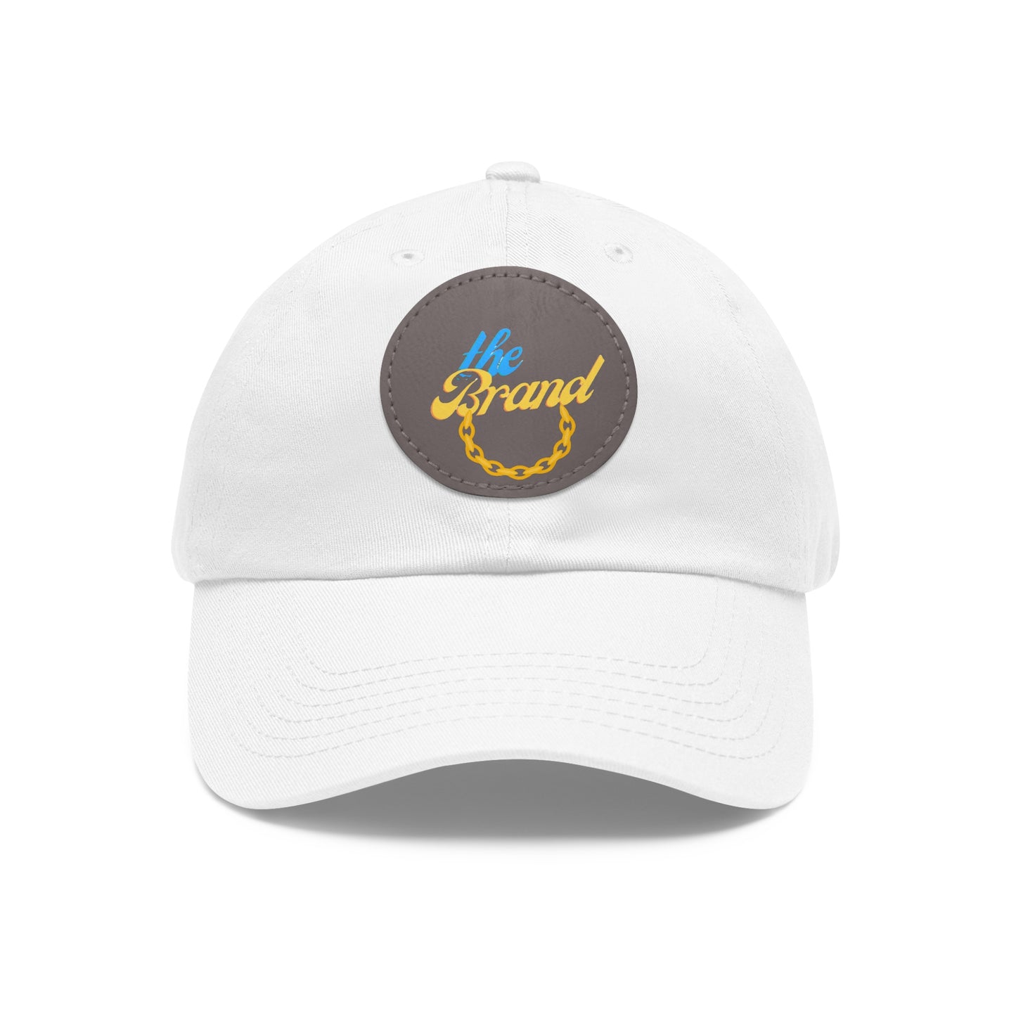 THEbrand+Chain Dad Hat with Leather Patch (Round)