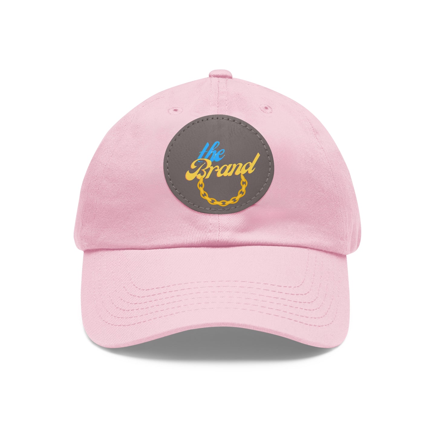 THEbrand+Chain Dad Hat with Leather Patch (Round)