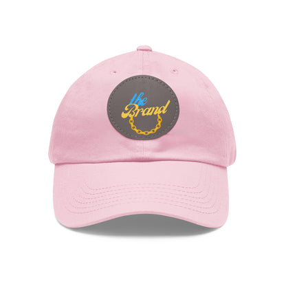 THEbrand+Chain Dad Hat with Leather Patch (Round)