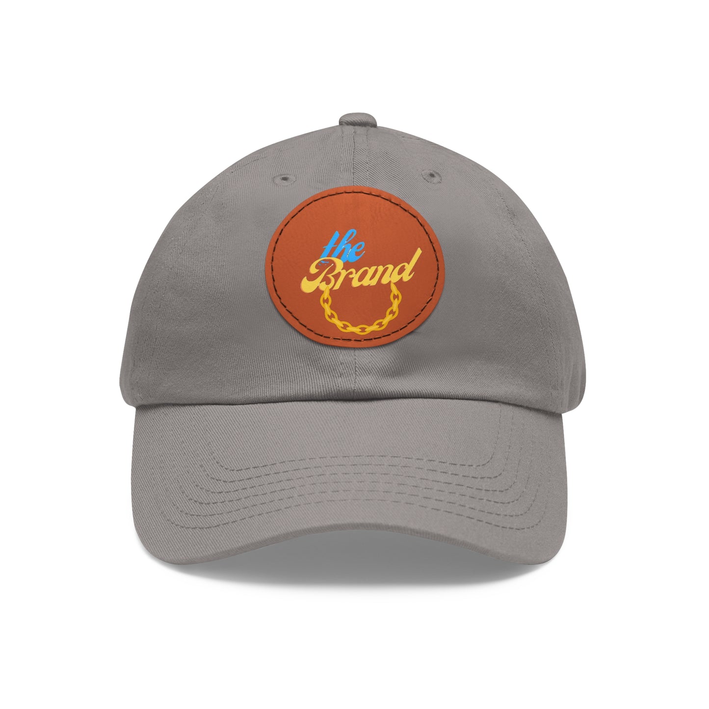THEbrand+Chain Dad Hat with Leather Patch (Round)