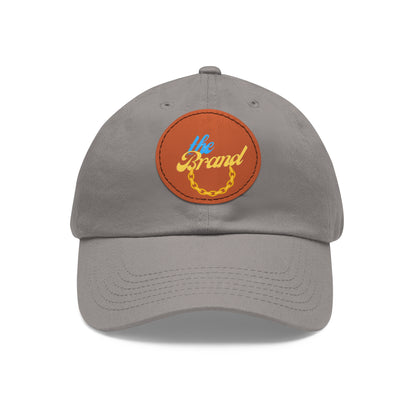 THEbrand+Chain Dad Hat with Leather Patch (Round)