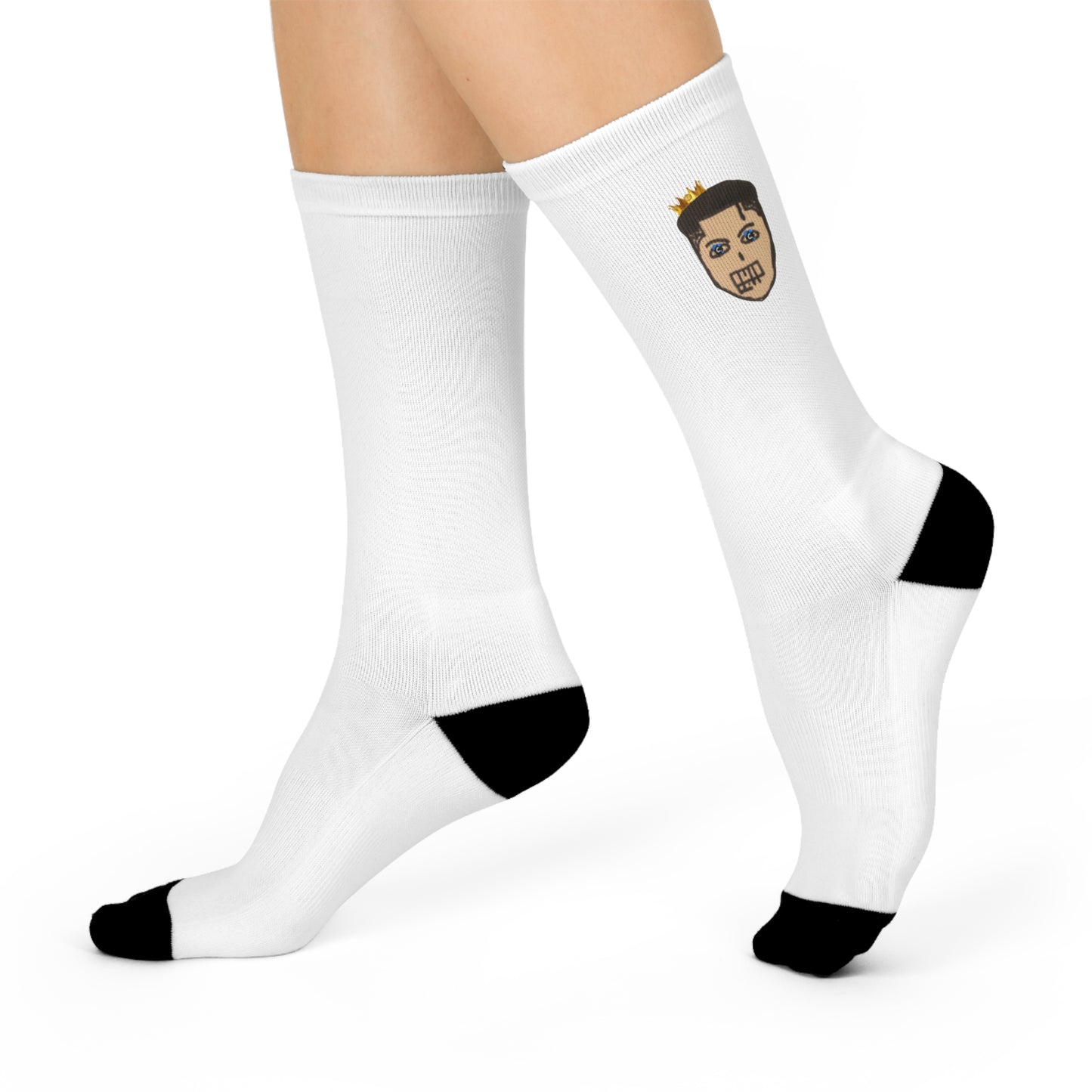 White CRWN Cushioned Crew Socks