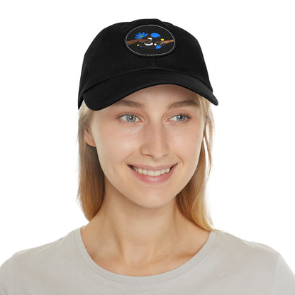 Reach Out + Touch Dad Hat with Leather Patch (Round)