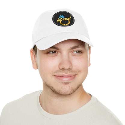 THEbrand+Chain Dad Hat with Leather Patch (Round)