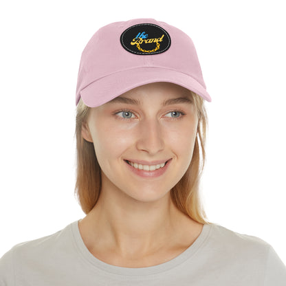 THEbrand+Chain Dad Hat with Leather Patch (Round)