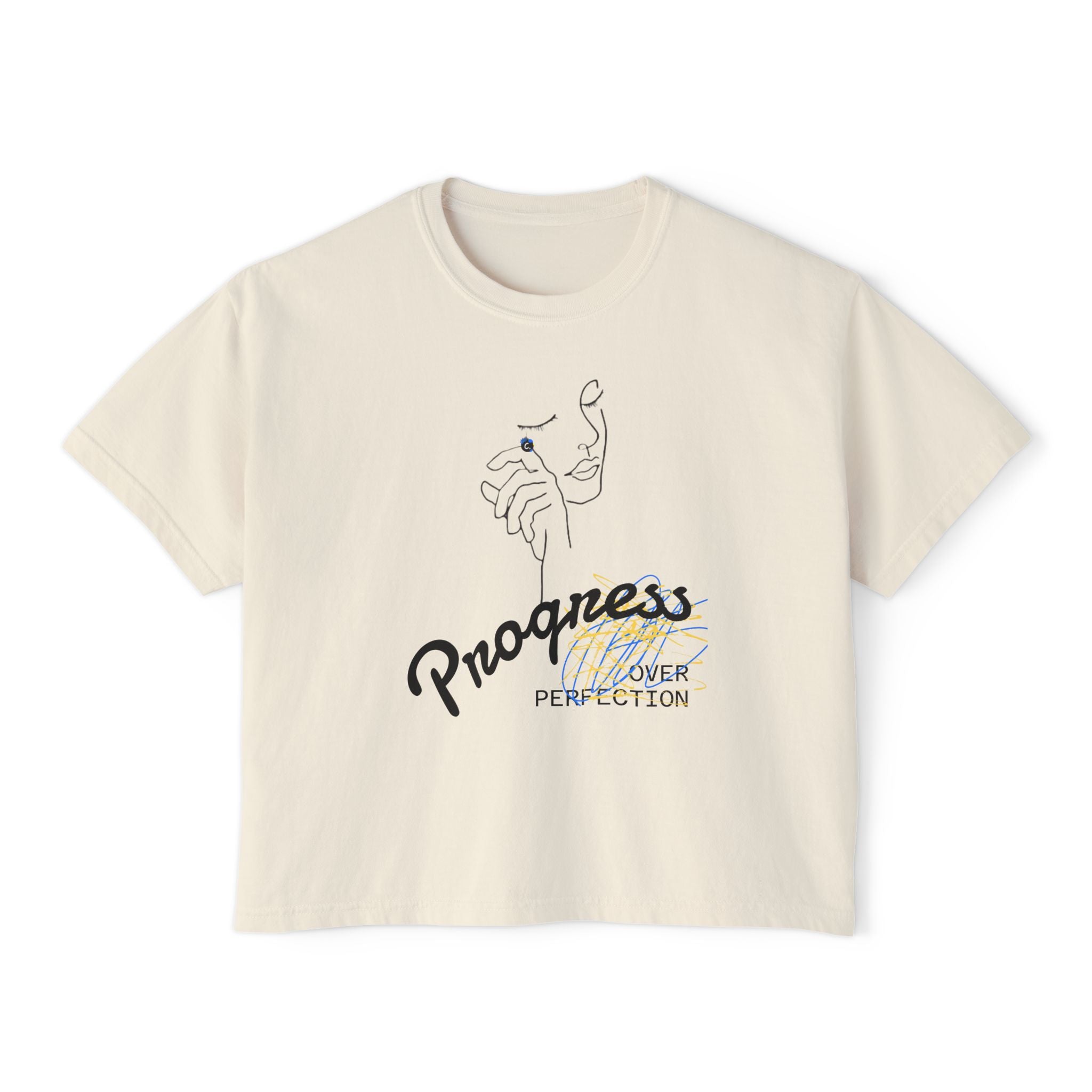‘Progress Over Perfection’ Women's Designer Boxy Tee