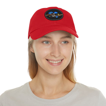 Reach Out + Touch Dad Hat with Leather Patch (Round)