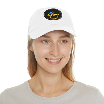 THEbrand+Chain Dad Hat with Leather Patch (Round)