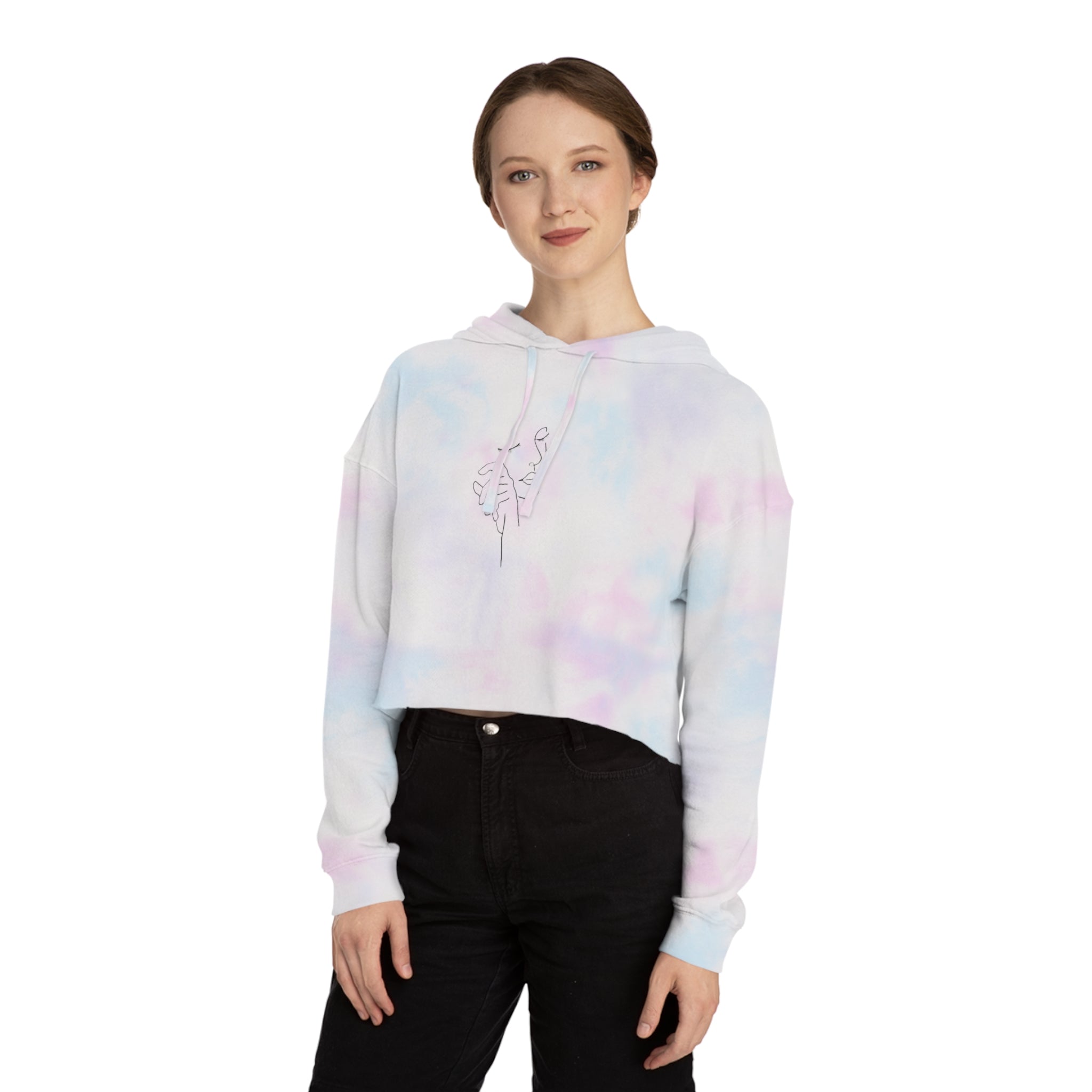 Women’s Cotton Candy Cropped Hooded Sweatshirt