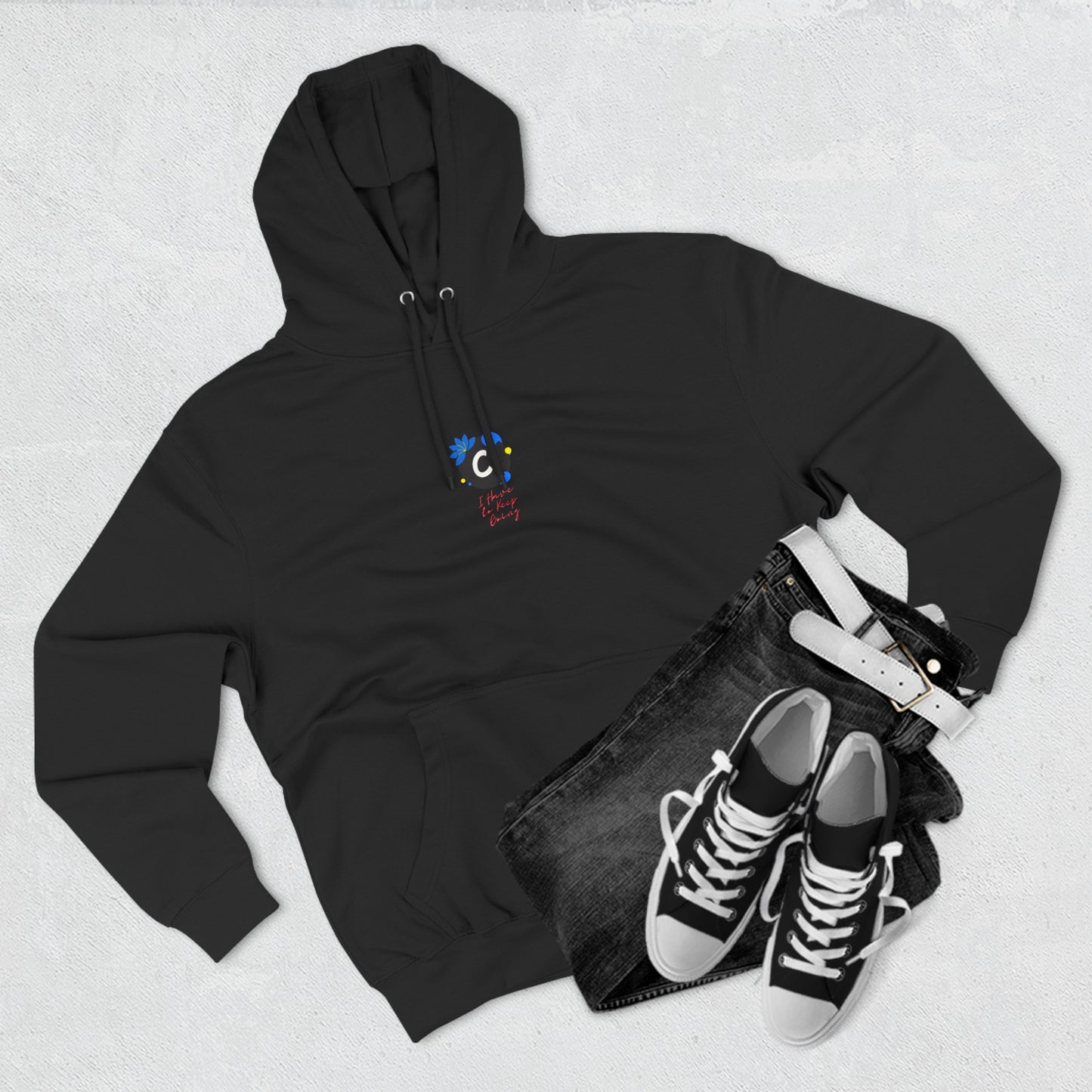 ._LOgo Three-Panel Fleece Hoodie